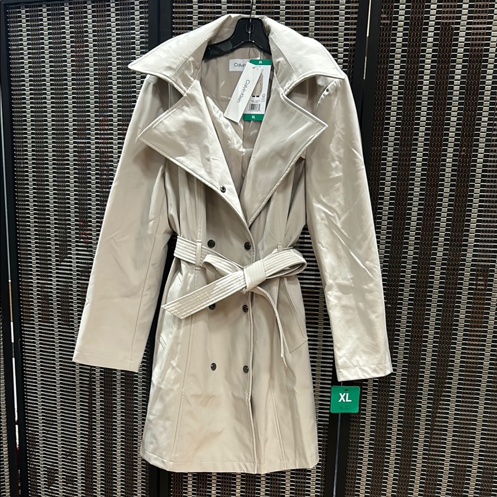 NWT! Calvin Klein Trench Coat Size Large